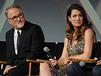 Финчер и Джиллиан Флинн на 52-м кинофестивале в Нью-Йорке.