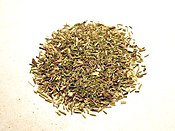 Organic green rooibos tea leaves