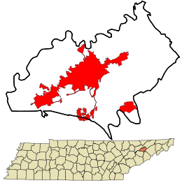 Location in Hamblen County and the state of Tennessee.