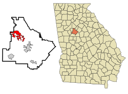 Location in Henry County and the state of Georgia