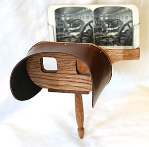 A reproduction Holmes stereoscope.