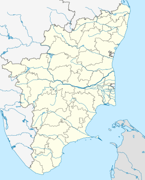 Map showing the location of Vedanthangal Bird Sanctuary