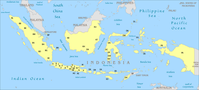 Plat nomor di indonesia dan daerahnya
