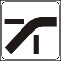 Direction of main road (example). It is used with priority sign