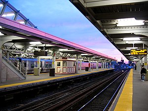 Jamaica station sunset, waiting.jpg