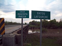 Ouachita/Richland Parish Line over Bayou Lafourche