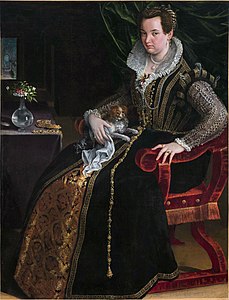 Portrait de Costanza Alidosi par Lavinia Fontana, vers 1595 – National Museum of Women in the Arts, Washington.