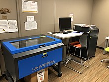 Laser cutter in a university library Library laser cutter.jpg