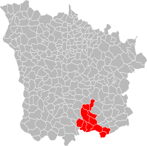 Lage des Gemeindeverbandes im Département Nièvre