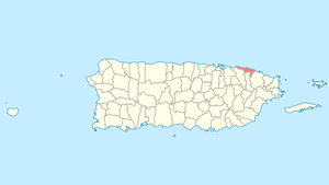 Location of Loíza in Puerto Rico