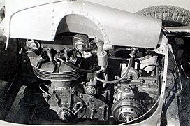 Detail of engine installation in the Cooper