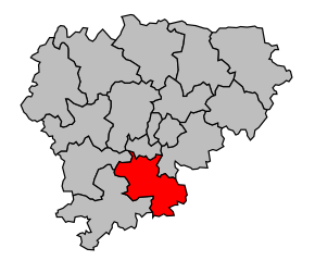 Kanton na mapě arrondissementu Guéret