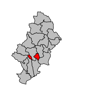 Kanton na mapě arrondissementu Nîmes
