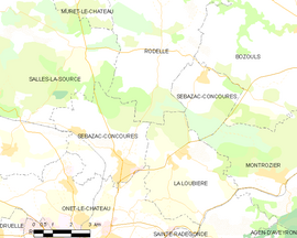 Mapa obce Sébazac-Concourès