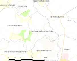 Mapa obce Saint-Martin-du-Mesnil-Oury