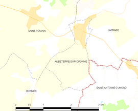 Mapa obce Aubeterre-sur-Dronne