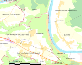 Mapa obce Caumont