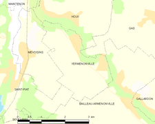 Carte de la commune de Yermenonville.
