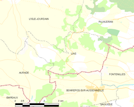 Mapa obce Lias