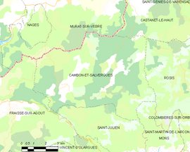 Mapa obce Cambon-et-Salvergues