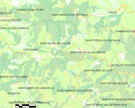 Mapa obce Saint-André-de-Lancize