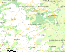Mapa obce La Tour-d’Auvergne