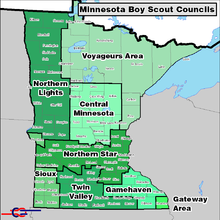 BSA Councils serving Minnesota. Minnesota BSA Councils.png
