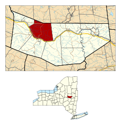 Расположение в округе Монтгомери и штате Нью-Йорк.