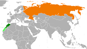 Mapa indicando localização do Marrocos e da Rússia.