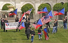 NSM rally on the west lawn of the U.S. Capitol building, Washington, D.C., 2008 National Socialist Movement Rally US Capitol.jpg