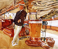 On the Deck of the Yacht Constellation, 1924, watercolor, Peabody Essex Museum, Salem, Massachusetts