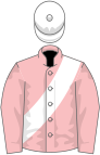 Pink, white sash, white cap