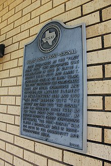 Pilot Point Post-Signal Texas Historical Marker