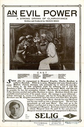 Description de l'image Release flier for AN EVIL POWER, 1911.jpg.