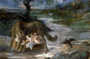 She-Wolf Suckling Romulus and Remus (Ludavico)