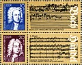Bach et Haendel (en bas) sur des timbres de la RDA (1985).