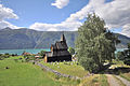 Stabkirche mit Blick auf den Lusterfjord
