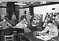 Students reading in the Command and General Staff Library located in Wagner Hall, Fort Leavenworth, KS during the 1950s