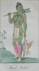 Fashion plate: Acadian Man. Hand-tinted engraving by Sylvain Maréchal, Paris, 1789.