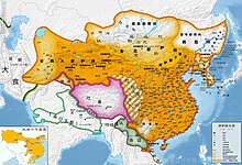 Map of the Tang dynasty at peak. The Tang Dynasty Map Tang Zhao Di Tu .jpg
