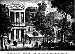 Le théâtre des Variétés, vers 1820.