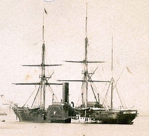 USS Susquehanna sidewheel steam frigate by Gutekunst, 1860s.jpg