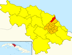 Sagua la Chica (red) in Camajuaní (orange) in Villa Clara (yellow)