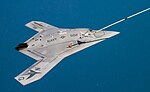 X-47B receiving fuel from a 707 tanker while operating in the Atlantic Test Ranges.jpg