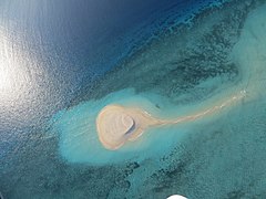 Vista della "isoletta di sabbia bianca"