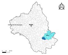 Saint-Georges-de-Luzençon dans l'intercommunalité en 2020.