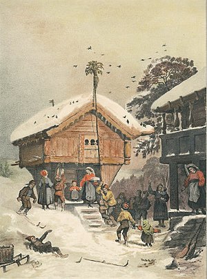 A Norwegian Christmas, 1846 painting by Adolph...
