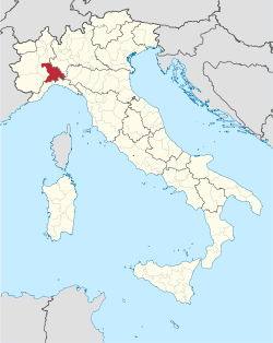 Location of the Province of Alessandria within Italy