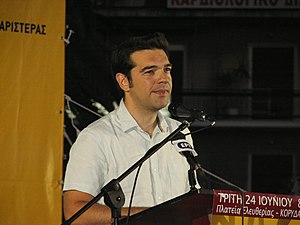 Greek politician Alexis Tsipras, chairman of S...