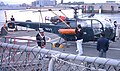 The Pakistan Naval Air Arm Alouette III on the flight deck of PNS Tippu Sultan in International Festival of the Sea in Portsmouth, England in 2005.